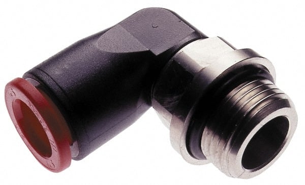 Norgren - 4mm Tube OD, 1/4 BSPP Brass Push-to-Connect Tube Male Swivel Elbow - Tube to Male BSPP Connection, 150 Max psi, Nitrile O-Ring, 0 to 175°F Working Temp - Exact Tooling