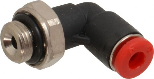 Norgren - 4mm Tube OD, 1/8 BSPP Brass Push-to-Connect Tube Male Swivel Elbow - Tube to Male BSPP Connection, 150 Max psi, Nitrile O-Ring, 0 to 175°F Working Temp - Exact Tooling