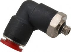 Norgren - 6mm Tube OD, M5 Metric Brass Push-to-Connect Tube Male Swivel Elbow - Tube to Metric Thread Connection, 150 Max psi, Nitrile O-Ring, 0 to 175°F Working Temp - Exact Tooling