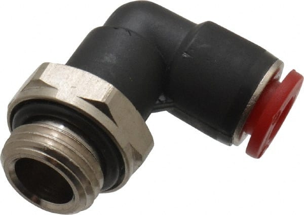 Norgren - 6mm Tube OD, 1/4 BSPP Brass Push-to-Connect Tube Male Swivel Elbow - Tube to Male BSPP Connection, 150 Max psi, Nitrile O-Ring, 0 to 175°F Working Temp - Exact Tooling