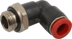 Norgren - 8mm Tube OD, 1/4 BSPP Brass Push-to-Connect Tube Male Swivel Elbow - Tube to Male BSPP Connection, 150 Max psi, Nitrile O-Ring, 0 to 175°F Working Temp - Exact Tooling