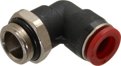 Norgren - 10mm Tube OD, 3/8 BSPP Brass Push-to-Connect Tube Male Swivel Elbow - Tube to Male BSPP Connection, 150 Max psi, Nitrile O-Ring, 0 to 175°F Working Temp - Exact Tooling