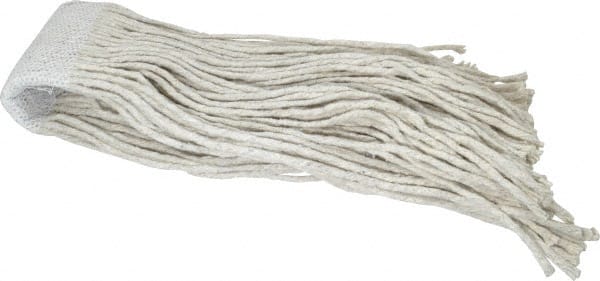 PRO-SOURCE - 5" White Head Band, X-Large Cotton Cut End Mop Head - 8 Ply, Clamp Jaw Connection, Use for Stripping/Finishing - Exact Tooling