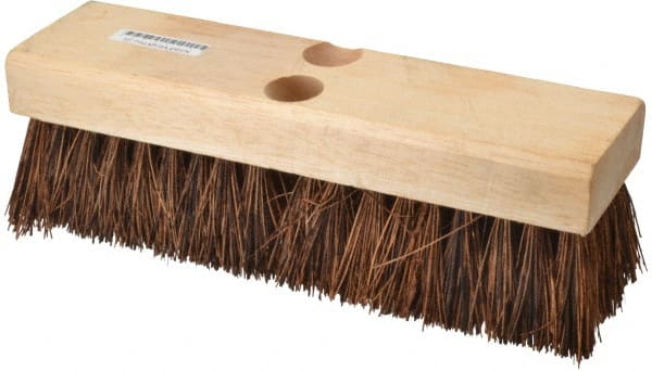 PRO-SOURCE - 2" Bristle Length, Palmyra Scrub Brush - 10" OAL, Tapered Handle, Hardwood Block - Exact Tooling