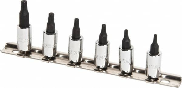 Proto - 6 Piece 1/4" Drive Torx Bit Socket Set - T10 to T30 Torx - Exact Tooling