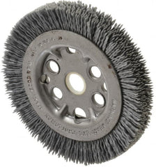Anderson - 4-1/4" OD, 5/8" Arbor Hole, Crimped Nylon Wheel Brush - 7/16" Face Width - Exact Tooling