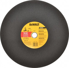 DeWALT - 14" Aluminum Oxide Cutoff Wheel - 7/64" Thick, 1" Arbor, 4,300 Max RPM, Use with Stationary Tools - Exact Tooling