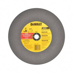 DeWALT - 14" Aluminum Oxide Cutoff Wheel - 7/64" Thick, 1" Arbor, 4,300 Max RPM, Use with Stationary Tools - Exact Tooling