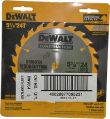 DeWALT - 5-3/8" Diam, 10mm Arbor Hole Diam, 24 Tooth Wet & Dry Cut Saw Blade - Carbide-Tipped, Smooth Action, Standard Round Arbor - Exact Tooling