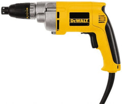 DeWALT - Pistol Grip Handle, 2,500 RPM, 132 In/Lb Torque, Electric Screwdriver - 1/4" Bit Holder, 110 Volts, 6.5 Amps - Exact Tooling