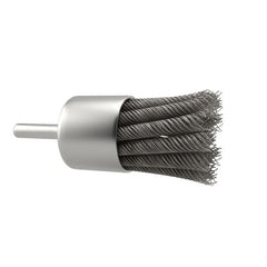 Anderson - 1-1/8" Brush Diam, Knotted, End Brush - 1/4" Diam Shank, 22,000 Max RPM - Exact Tooling