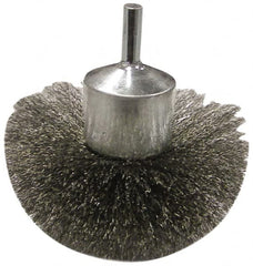 Anderson - 3" Brush Diam, Crimped, Flared End Brush - 1/4" Diam Shank, 16,000 Max RPM - Exact Tooling