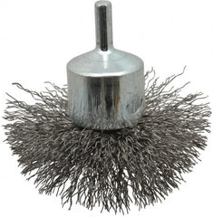 Anderson - 3" Brush Diam, Crimped, Flared End Brush - 1/4" Diam Shank, 16,000 Max RPM - Exact Tooling