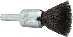 Anderson - 1/2" Brush Diam, Crimped, End Brush - 1/4" Diam Shank, 25,000 Max RPM - Exact Tooling