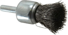 Anderson - 3/4" Brush Diam, Crimped, End Brush - 1/4" Diam Shank, 22,000 Max RPM - Exact Tooling