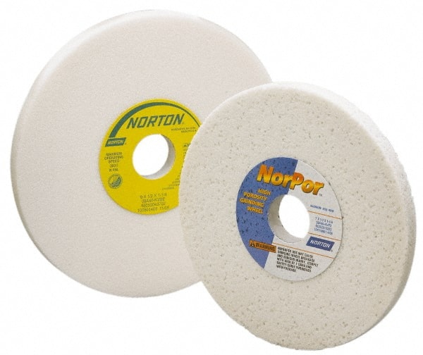 Norton - 12" Diam x 3" Hole x 1" Thick, H Hardness, 60 Grit Surface Grinding Wheel - Aluminum Oxide, Type 1, Medium Grade, 2,070 Max RPM, Vitrified Bond, No Recess - Exact Tooling