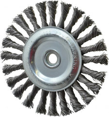 Anderson - 6" OD, 5/8" Arbor Hole, Knotted Steel Wheel Brush - 1/2" Face Width, 1-7/16" Trim Length, 0.025" Filament Diam, 9,000 RPM - Exact Tooling