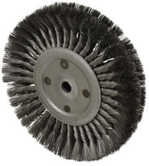 Anderson - 10" OD, 3/4" Arbor Hole, Knotted Steel Wheel Brush - 11/16" Face Width, 2-1/4" Trim Length, 0.014" Filament Diam, 4,500 RPM - Exact Tooling