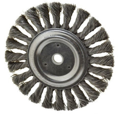 Anderson - 6" OD, 1/2" Arbor Hole, Knotted Steel Wheel Brush - 1/2" Face Width, 1-7/16" Trim Length, 0.0118" Filament Diam, 9,000 RPM - Exact Tooling