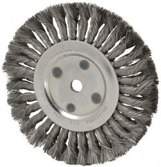 Anderson - 8" OD, 5/8" Arbor Hole, Knotted Steel Wheel Brush - 5/8" Face Width, 1-3/4" Trim Length, 0.0118" Filament Diam, 6,000 RPM - Exact Tooling