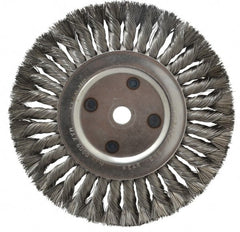 Anderson - 8" OD, 5/8" Arbor Hole, Knotted Steel Wheel Brush - 5/8" Face Width, 1-3/4" Trim Length, 0.016" Filament Diam, 6,000 RPM - Exact Tooling