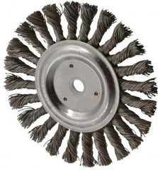 Anderson - 6" OD, 5/8" Arbor Hole, Knotted Steel Wheel Brush - 7/16" Face Width, 1-7/16" Trim Length, 0.025" Filament Diam, 9,000 RPM - Exact Tooling