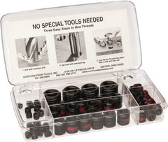 Made in USA - 58 Inserts, M4 - M16 Internal Thread, M8x1.25, M24x3 Metric Coarse, Steel, Thread Repair Kit - Exact Tooling