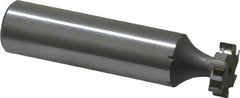 Made in USA - 1/2" Diam x 1/8" Face Width, Carbide-Tipped, 6 Teeth, Shank Connection Woodruff Keyseat Cutter - Uncoated, 2-1/8" OAL x 1/2" Shank, Straight Teeth, ANSI 404, Old Standard 3 - Exact Tooling