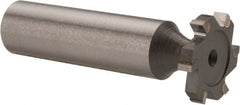 Made in USA - 3/4" Diam x 1/8" Face Width, Carbide-Tipped, 6 Teeth, Shank Connection Woodruff Keyseat Cutter - Uncoated, 2-1/8" OAL x 1/2" Shank, Straight Teeth, ANSI 406, Old Standard 7 - Exact Tooling