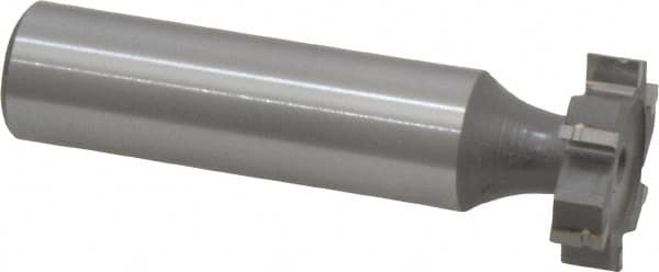 Made in USA - 3/4" Diam x 3/16" Face Width, Carbide-Tipped, 6 Teeth, Shank Connection Woodruff Keyseat Cutter - Uncoated, 2-3/16" OAL x 1/2" Shank, Straight Teeth, ANSI 606, Old Standard 9 - Exact Tooling