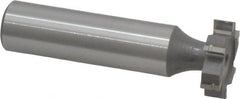 Made in USA - 3/4" Diam x 3/16" Face Width, Carbide-Tipped, 6 Teeth, Shank Connection Woodruff Keyseat Cutter - Uncoated, 2-3/16" OAL x 1/2" Shank, Straight Teeth, ANSI 606, Old Standard 9 - Exact Tooling