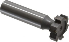 Made in USA - 7/8" Diam x 1/4" Face Width, Carbide-Tipped, 6 Teeth, Shank Connection Woodruff Keyseat Cutter - Uncoated, 2-1/4" OAL x 1/2" Shank, Straight Teeth, ANSI 807, Old Standard A - Exact Tooling