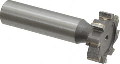 Made in USA - 1" Diam x 1/4" Face Width, Carbide-Tipped, 8 Teeth, Shank Connection Woodruff Keyseat Cutter - Uncoated, 2-1/4" OAL x 1/2" Shank, Straight Teeth, ANSI 808, Old Standard 15 - Exact Tooling