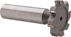 Made in USA - 1-1/8" Diam x 3/16" Face Width, Carbide-Tipped, 8 Teeth, Shank Connection Woodruff Keyseat Cutter - Uncoated, 2-3/16" OAL x 1/2" Shank, Straight Teeth, ANSI 609, Old Standard 16 - Exact Tooling