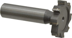 Made in USA - 1-1/4" Diam x 1/4" Face Width, Carbide-Tipped, 8 Teeth, Shank Connection Woodruff Keyseat Cutter - Uncoated, 2-1/4" OAL x 1/2" Shank, Straight Teeth, ANSI 810, Old Standard 21 - Exact Tooling