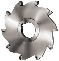 Made in USA - 4" Diam x 3/8" Width of Cut, 4 Teeth, Carbide Tipped Side Milling Cutter - Straight Teeth, Uncoated - Exact Tooling