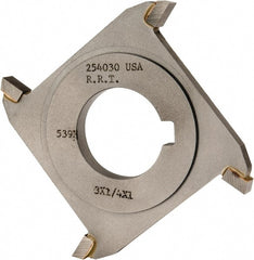 Made in USA - 3" Diam x 1/4" Width of Cut, 4 Teeth, Carbide Tipped Side Milling Cutter - Straight Teeth, Uncoated - Exact Tooling