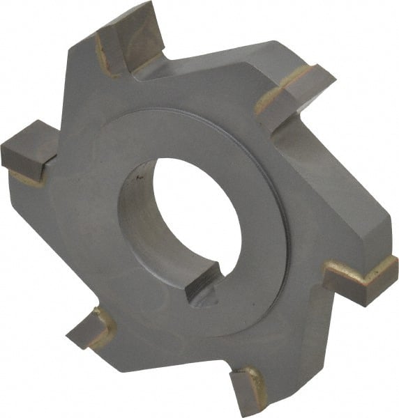 Made in USA - 3" Diam x 1/2" Width of Cut, 6 Teeth, Carbide Tipped Side Milling Cutter - Straight Teeth, Uncoated - Exact Tooling