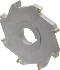 Made in USA - 4" Diam x 3/8" Width of Cut, 8 Teeth, Carbide Tipped Side Milling Cutter - Straight Teeth, Uncoated - Exact Tooling