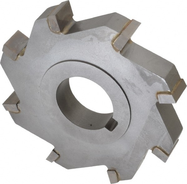 Made in USA - 4" Diam x 5/8" Width of Cut, 8 Teeth, Carbide Tipped Side Milling Cutter - Straight Teeth, Uncoated - Exact Tooling
