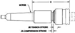 Parlec - 1-1/4" Straight Shank Diam Tension & Compression Tapping Chuck - #6 (Hand Tap), 1/16 (Pipe Tap) to 1-5/8" Tap Capacity, 5-1/4" Projection, Through Coolant - Exact Tooling