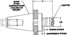 Parlec - 1" Straight Shank Diam Rigid Tapping Adapter - 5/16 to 7/8" Tap Capacity, 5.46" Projection - Exact Tooling