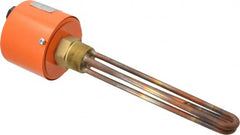 Value Collection - 2 Element, 9-1/4" Immersion Length, Standard Housing, Copper Pipe Plug Immersion Heater - 1 Phase, 120 Volt, 2,000 Watt, 60 Watts/Sq In, Brass Plug - Exact Tooling