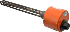 Value Collection - 2 Element, 12-3/4" Immersion Length, Standard Housing, Steel Pipe Plug Immersion Heater - 1 Phase, 120 Volt, 1,000 Watt, 22 Watts/Sq In, Steel Plug - Exact Tooling