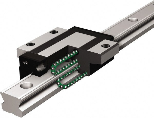 THK - 1,640mm OAL x 34mm Overall Width x 28mm Overall Height Horizontal Mount SSR Rail - 80mm Between Holes, 9 x 14 x 12mm Hole Size - Exact Tooling