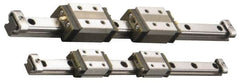 THK - 45mm Block L x 27mm W x 16.9mm H, 15mm Transverse Hole Spcg, 15mm Lateral Hole Spcg, 4-Way Compact HSR Assembly - M4x4.5 Block Hole, 670mm Rail L x 12mm W x 11mm H, 20mm Assembly H, 7.5mm Overhang - Exact Tooling