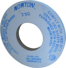 Norton - 12" Diam x 5" Hole x 1" Thick, J Hardness, 80 Grit Surface Grinding Wheel - Ceramic, Type 1, Medium Grade, 2,070 Max RPM, Vitrified Bond, No Recess - Exact Tooling