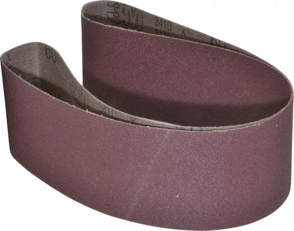 3M - 3" Wide x 48" OAL, 60 Grit, Aluminum Oxide Abrasive Belt - Aluminum Oxide, Medium, Coated, X Weighted Cloth Backing, Series 341D - Exact Tooling