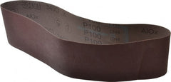 3M - 4" Wide x 36" OAL, 100 Grit, Aluminum Oxide Abrasive Belt - Aluminum Oxide, Fine, Coated, X Weighted Cloth Backing, Series 340D - Exact Tooling