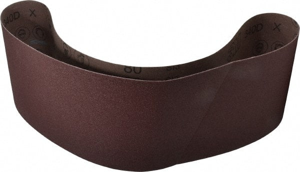 3M - 6" Wide x 48" OAL, 80 Grit, Aluminum Oxide Abrasive Belt - Aluminum Oxide, Medium, Coated, X Weighted Cloth Backing, Series 340D - Exact Tooling